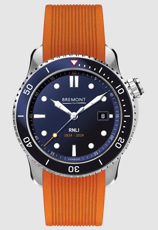 Best Bremont S500 RNLI Blue Dial Orange rubber Replica Watch